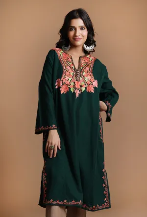 Everglade Aari Embroidered Kashmiri Phiran-Free Size